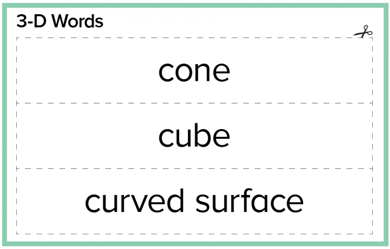 Early Childhood Maths: 3D Words