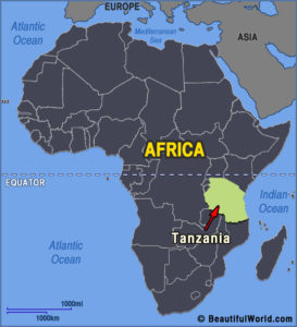 Tanzania Africa Map 273x300